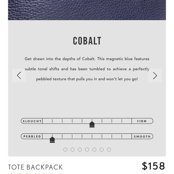 Portland Leather Small Tote Backpack, Cobalt blue, NWT - Picture 6 of 11